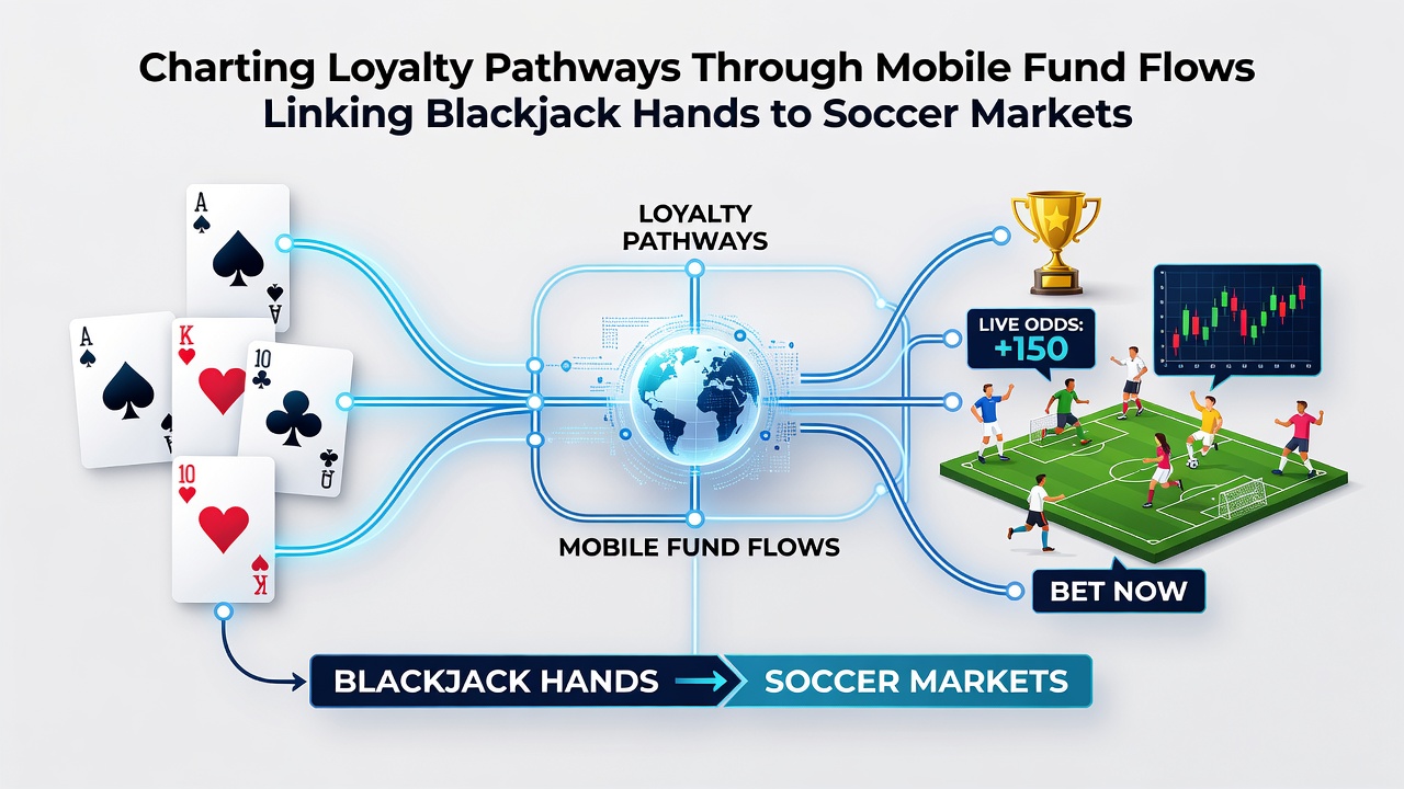 Dashboard view of loyalty progression showing points earned from blackjack hands transitioning into soccer market wagers