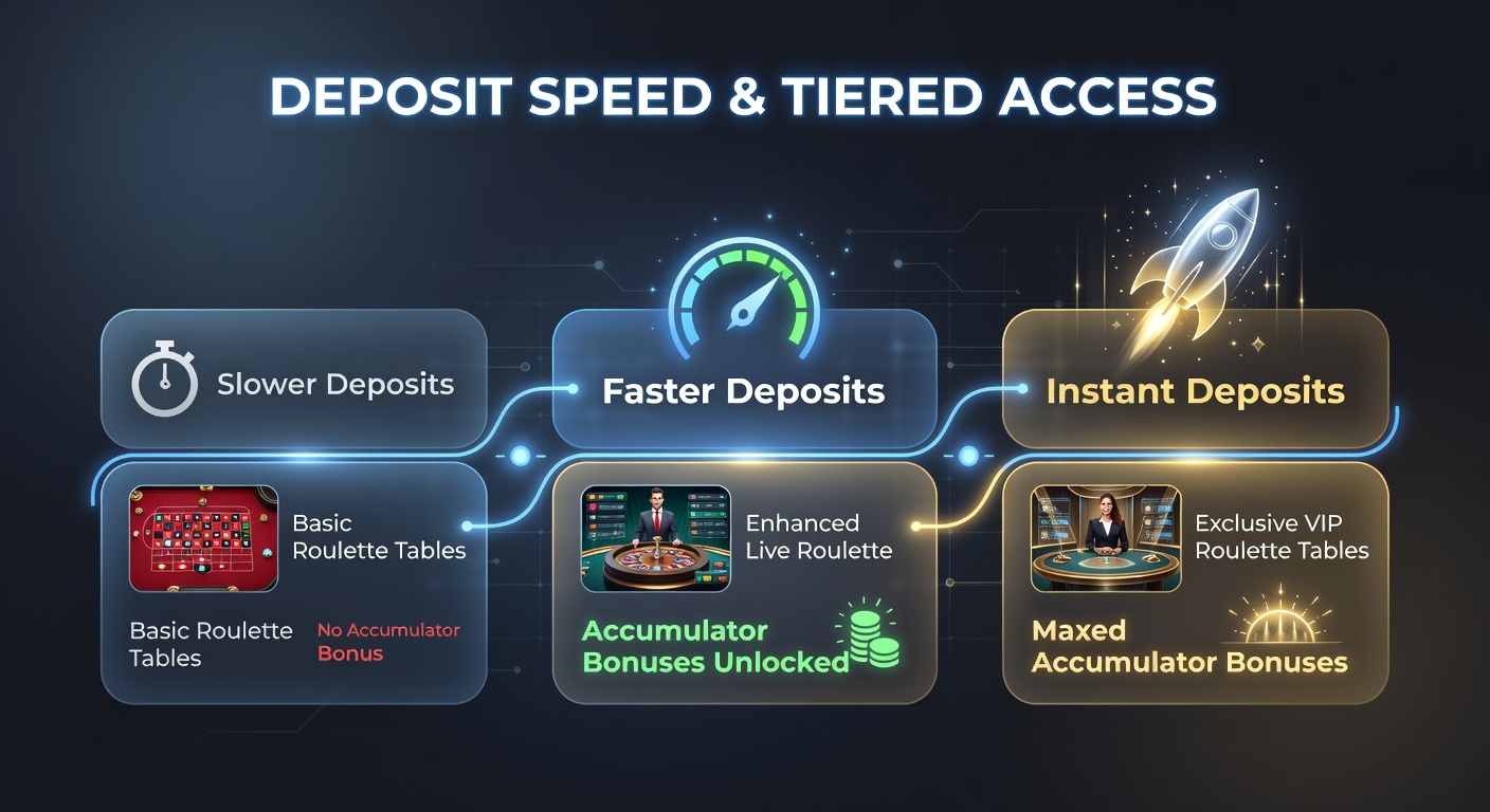 User dashboard displaying tier progression from deposit speed metrics alongside accumulator bonus counters