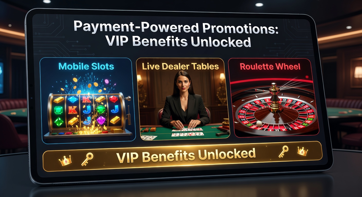Dynamic split-view of live dealer blackjack hand, roulette wheel in motion, and payment confirmation screen unlocking VIP chip stacks and bonus overlays