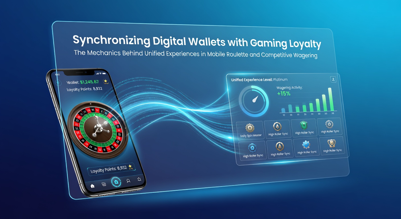 Digital wallet synchronization interface showing loyalty points transfer between mobile roulette and sports wagering apps